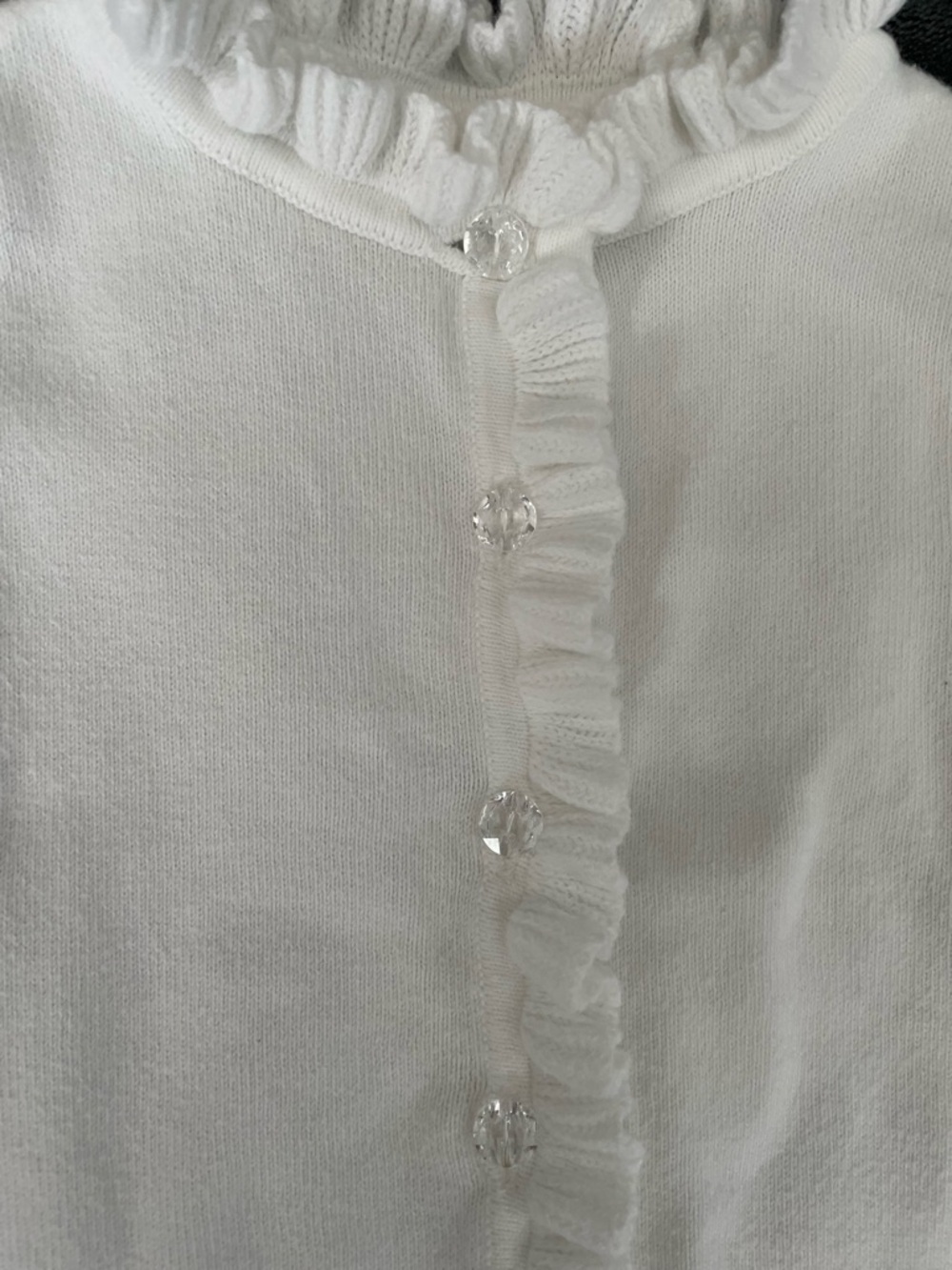 Rachel Riley Ivory Ruffle-Trim Knit Cardigan - Picture 2 of 4